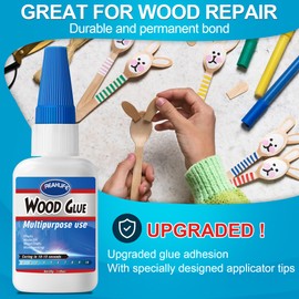 Super Glue for Wood, 30g Clear Wood Glue for Furniture Heavy Duty, Instant Adhesive for Crafts Repair Woodworking, Garden, DIY, Waterproof, Heat Resistant Tacky Adhesive