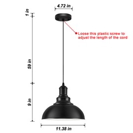MgLoyht 3PCS Matte Black Pendant Lights, Farmhouse Pendant Lamp with Metal Shade (White Inside), Industrial Pendant Lighting for Kitchen Island, Dining Room, Bedroom, Hallway