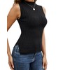Totatuit Sleeveless Turtleneck Tops for Women Summer Mock Neck Sweater
