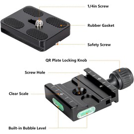 Koolehaoda 50 mm Quick Release Plate Clamp Compatible with Arca Swiss, Universal Quick Release Plate Adapter for DSLRs, Tripods, Monopods, Gimbals and Ball Heads