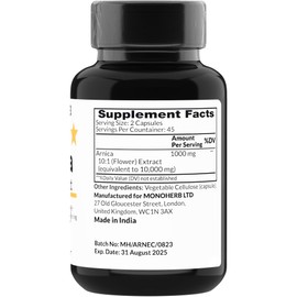 MONOHERB Arnica Extract 1000 mg - 90 Vegetarian Capsules