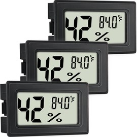 Paquete de 3 termómetros para interiores con temperatura digital Fahrenheit () para humedores, refrigerador, invernadero, jardín, bodega, clóset      