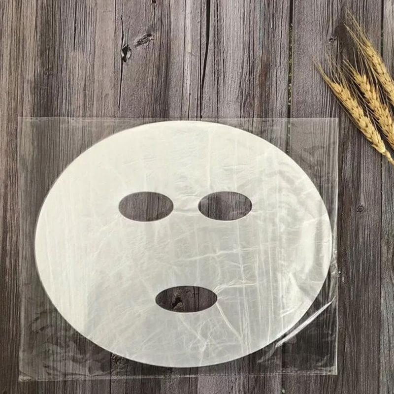 UKCOCO Disposable Plastic Face Pack Sheets, 200 Sheets, Transparent Sheet