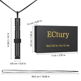 ECtury Breathing Necklace, Breathlace Necklace, Anxiety Necklace, Breathlace Necklace for Anxiety Rescue Remedy, Gadgets for Men, Secret Santa Gifts for Women, Gifts for Her Him (Black)