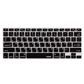XSKN Hebrew Israel Language Black Silicone Keyboard Skin for 2015 and Earlier Released MacBook Air 13, Pro 13 15 17 inch, US Layout - Not FIT A2179 A2337 13.3-inch MacBook Air with Touch ID