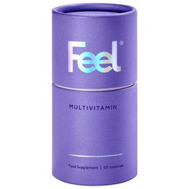 FEEL FEEL Multivitamin - 32 Active Ingredients for Daily Wellbeing - Bioavailable Formula with Botanicals, Mushrooms & Turmeric - 100% Vegan Vitamin Supplements - 60 Capsules