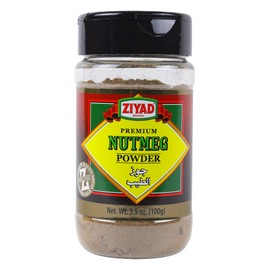 Ziyad Shaker Premium Ground Nutmeg Powder, Non-GMO and Gluten Free, No Additives, No Preservatives, Adds Aroma and Flavor 3.5 oz