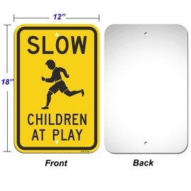 PHTTULE Slow Children at Play Sign 4 Pack, Drive Slow Kids Playing Signs, Rust Free Aluminum Signature for Street