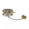 Unbranded Women Silver Metal Hand Chain Gold Spikes Bracelet Ring