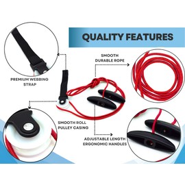 LiftAid Shoulder Pulley for Physical Therapy with Exercise Guide - Improves Shoulder Strength & Range of Motion - Reduces Pain, Helps in Muscle Recovery - Physical Therapy Equipment (Red)