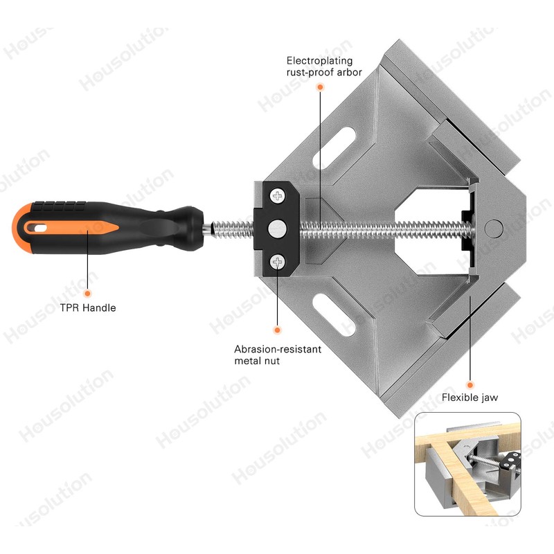 Housolution Right Angle Clamp, [2 PACK] Single Handle 90° Aluminum