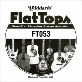 D'Addario .053 Semi-Flat Phosphor Bronze Single String for Acoustic Guitar