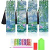 NUFTVI 4 PCS Diamond Art Bookmarks Monet Water Lily, DIY