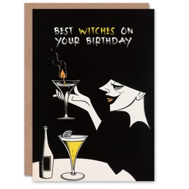 Artery8 Birthday Card Best Wishes Pun Spooky Witch Cocktail Potion For Her Gran Sister Niece Daughter Wife Woman Greeting Card