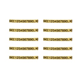 Mollytek 10 Sets Price Display Cube Adjustable Price Tag for Jewelry Price Display Counter Stand Number Letter Dollar Price Block Kit for Retail Shop (Golden)