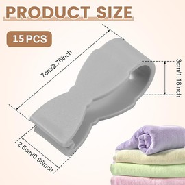15Pcs Towel Clips for Kitchen, Towel Clips for Shower Towel Holder, Kitchen Clips for Kitchen Towel Holder, Ideal for Towel Rack Stand, Hand Towel Holder, Oven, Bathroom Rack, Dishwasher. (Grey)