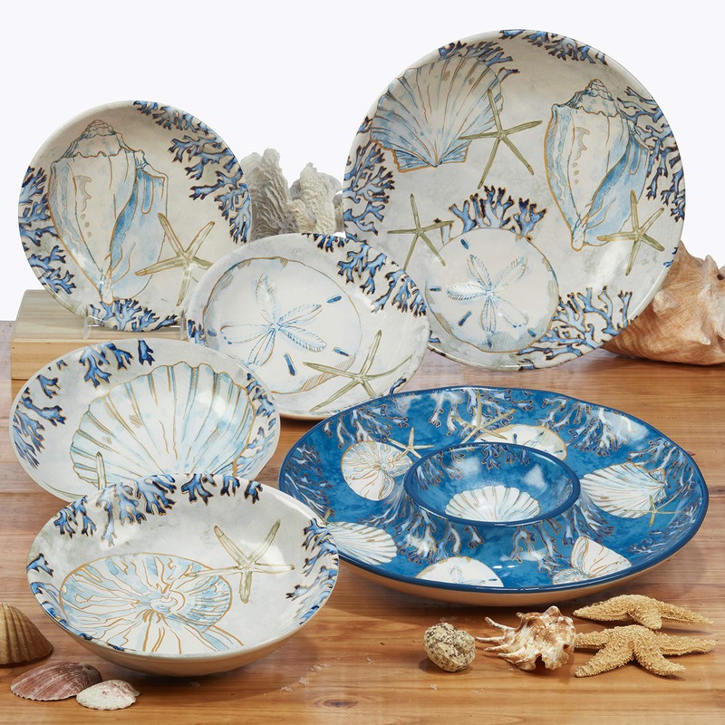 Certified International Playa Shells 16 pc Dinnerware Set, Service for