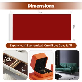 Velvet Fabric Red Felt Drawer Liner, Velvet Adhesive Sheets for Drawers and Jewelry Boxes, Peel and Stick Liner for DIY Crafts 14 x 79 inches