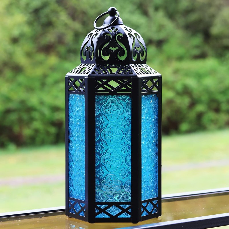 Vela Lanterns 12" Black Metal Moroccan Decorative LED Fairy Lights