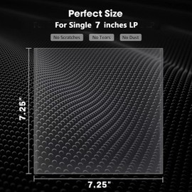 POJSIO 7 Inch LP Record Sleeves Outer Sleeves – Pack of 50 Vinyl LP Sleeves Outer Sleeves (18.5 x 18.5 cm) Transparent Polypropylene Vinyl Protective Cases for Single LP, 7.42 Inch x 7.42 Inch Records