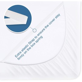 SPRINGSPIRIT Box Spring Cover Queen Size, Alternates for Bed Skirt Queen with Smooth and Elastic Woven Material, Wrinkle & Fading Resistant, Washable, Dustproof, White