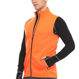100% Merino Wool Mens Vest - Expedition Heavyweight Vest - Moisture Wicking Blaze Orange Medium
