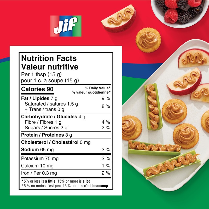 Jif Squeeze Creamy Peanut Butter, Smooth & Creamy Texture, Portable