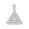 Unique Impossible (Penrose) Triangle Charm Pendant Necklace in Solid Sterling