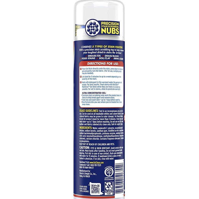 OxiClean Max Force Gel Stain Remover Stick, 6.2 Oz, Pack