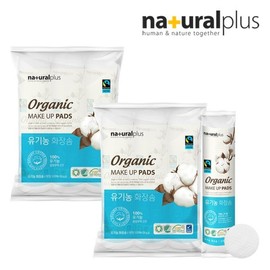 NaturalPlus 내츄럴플러스 유기농 화장솜 원형 100매 3개 2세트 NaturalPlus Organic Cotton Pads Round 100 Sheets 3 Pieces 2 Sets