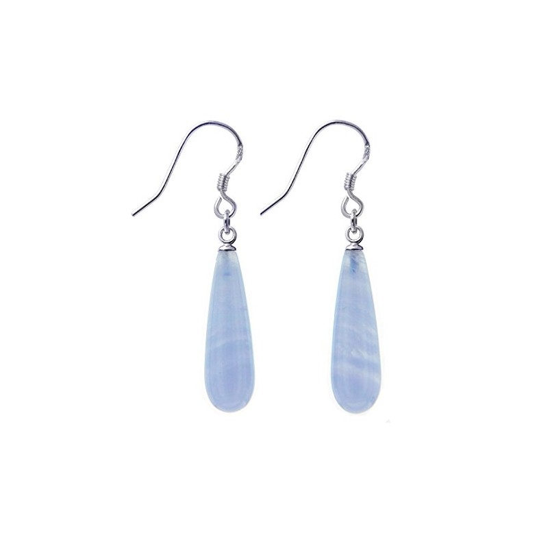 Franki Baker Blue Lace Agate Gemstone & Sterling Silver Drop