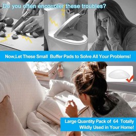 Silicone Cabinet Door Buffer Pad, 64pcs Self Adhesive Slam Noise Dampening Protector, Adhesive Pad Dot for Furniture, Cupboard, Humidor, Hinges, Drawer & Latch & Toilet, Furniture Accessories