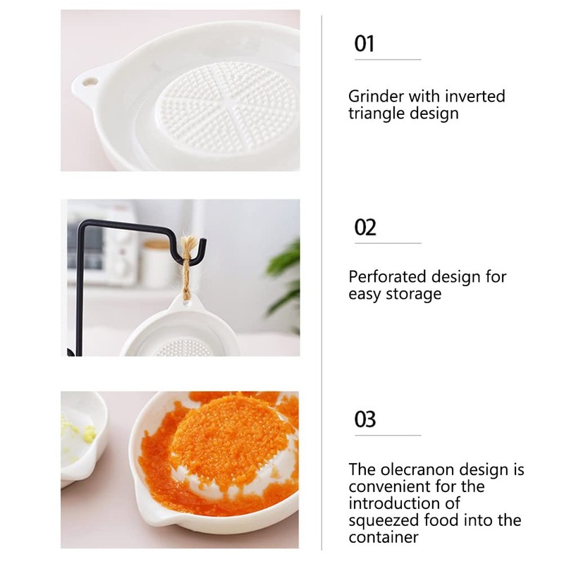 Porcelain Grater Plate Ceramic Ginger Grater Feeding Tool