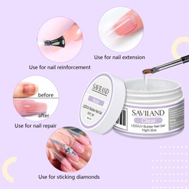 Saviland Builder Nail Gel Kit: Nail Extension Kit with Mini Nail Lamp, Clear Pink Builder Gels, Builder Gels for Nails Kit for Nail Extension, Nail Strengthen with Nail Art Manicure Tools, Nail Gifts