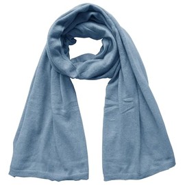 Mississhop Knitted Cashmere Beanie Hat Slouch/XXL Scarf/Gloves Wool Cashmere, Denim Blue_Scarf