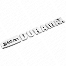 Duramax Badge Emblems 2-Piece in Chrome with Black for 2007-2020 Silverado, Sierra, and Canyon - Suitable for Hood - Fits 1500, 2500HD, and 3500HD Models (Chrome with Black)