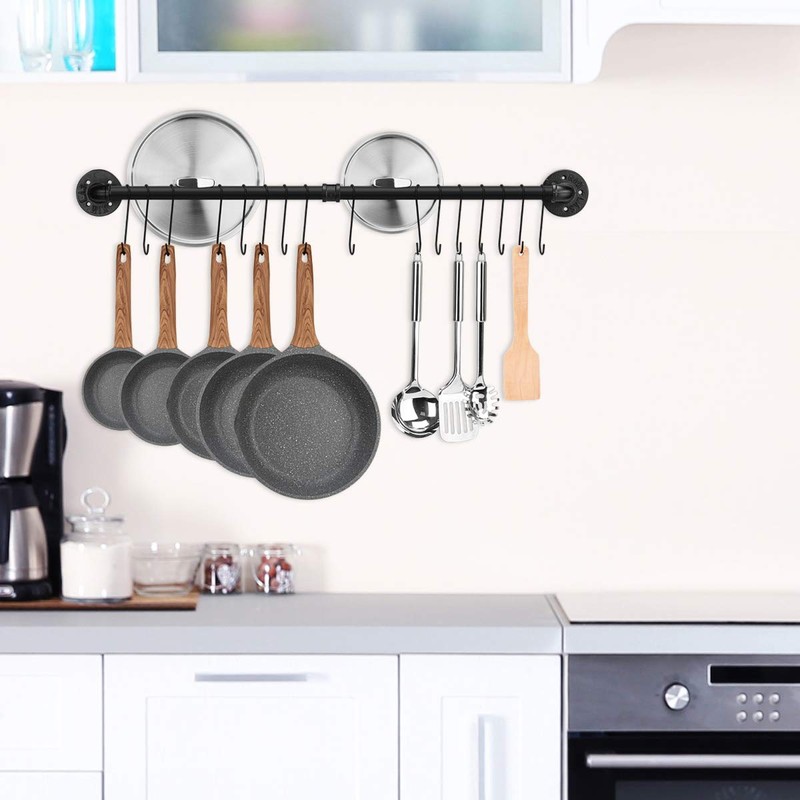 Toplife 39.4 inch Pot Rack, Kitchen Wall Mounted Detachable Pan