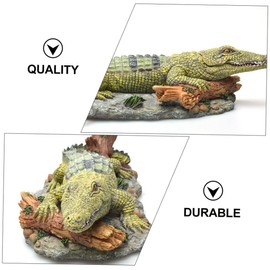 SUPVOX Aquarium Crocodile Statue Decor Realistic Crocodile Shape Fish Tank Ornament for Vibrant Aquascaping Safe Material Easy Care Adds Natural Lively Atmosphere to Your Aquarium
