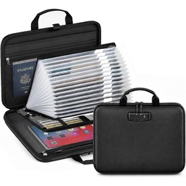 Organizador de Archivos Ignífugo con Cerradura, Negro