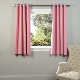 HPD Half Price Drapes BOCH-201305-63-GR, cortinas de oscurecimiento de habitación con ojales para recámara, 50 x 63 pulgadas (1 panel), color rosa precioso, 50 pulgadas de ancho x 63 pulgadas de largo