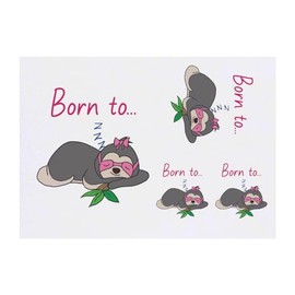 Azeeda 4 x 'Geboren, um Faultier zu schlafen ' Temporäre Tattoos - Wasserfest, Hautfreundlich & Ungiftig · Transfers in Verschiedenen Größen (TO00068996)