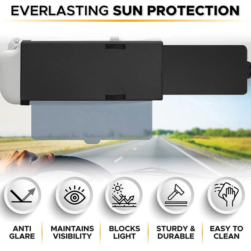 Car Visor Extender Anti-Glare Adjustable Car Sunshade Extender Universal Anti-Impact