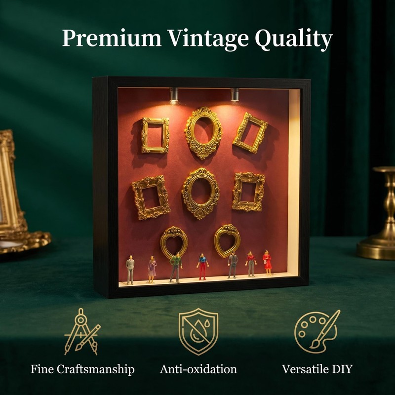 DIY Mini Museum Kit, Lighted Shadow Box with Sliding Panel