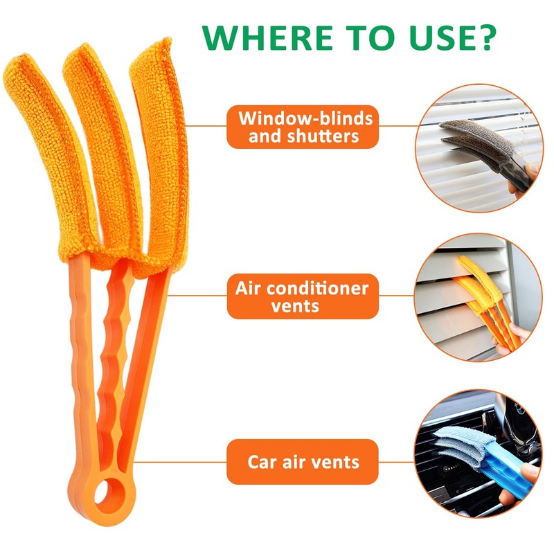 3 Pack Microfiber Feather Duster with 6 Microfiber Sleeves, Window