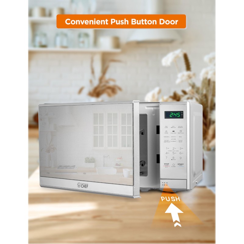 COMMERCIAL CHEF 0.7 Cu Ft Microwave with 10 Power Levels,
