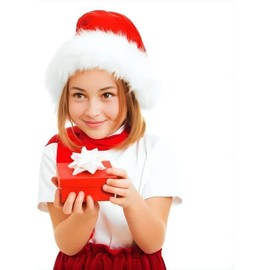 LYLIN Christmas Hat for Kids, Santa Hat, Xmas Party Hat Red, Unisex Velvet Classic Santa Hat for Xmas New Year Party Headwear