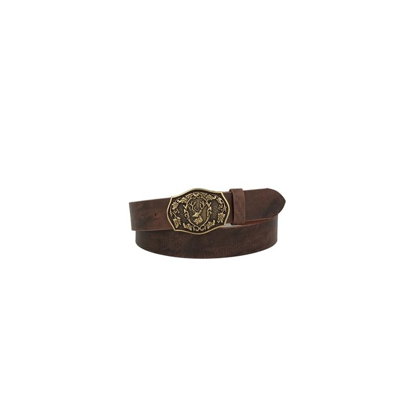 MGM Unisex Costume Belt with Deer Belt, Brown-brass