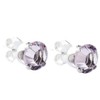 pewterhooter Sterling Silver Sparkling Light Amethyst Crystal Stud Earrings for