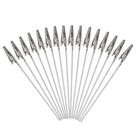 ONLYKXY 30pcs Alligator Clip Stick with 4.5inch Length Metal Wire Clamps Long-Tailed Clasp for Hobby Modeling DIY Card Photo Memo, Silver