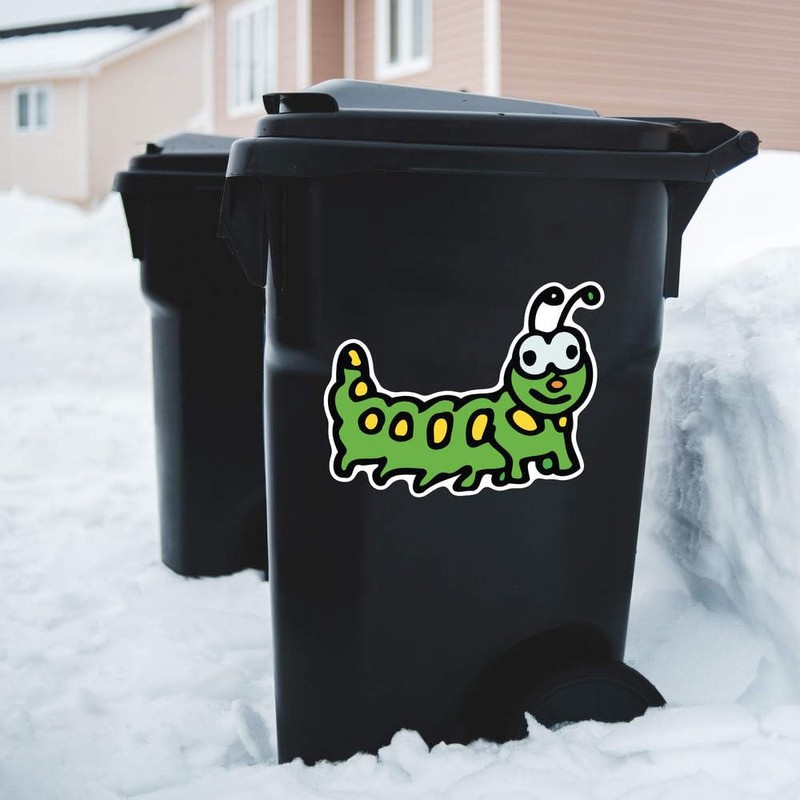 Extra Large 460mm 'Colourful Caterpillar' Permanent Sticker Decal for Cars/Windows/Bins/Walls